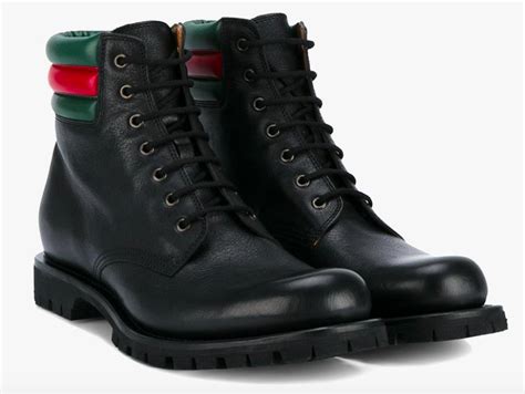 gucci web detail military boots|More.